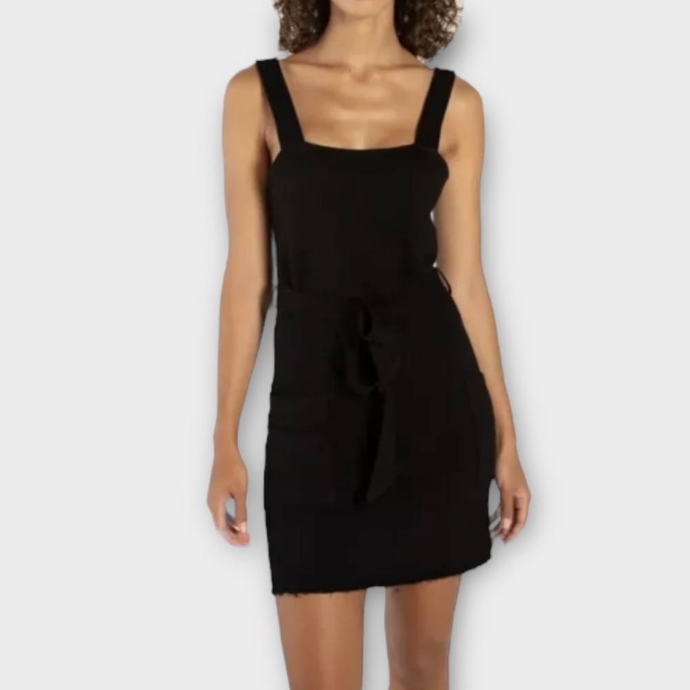 n:PHILANTHROPY Retro Tank Dress Black Cat Terry Stretch Mini Sleeveless Large